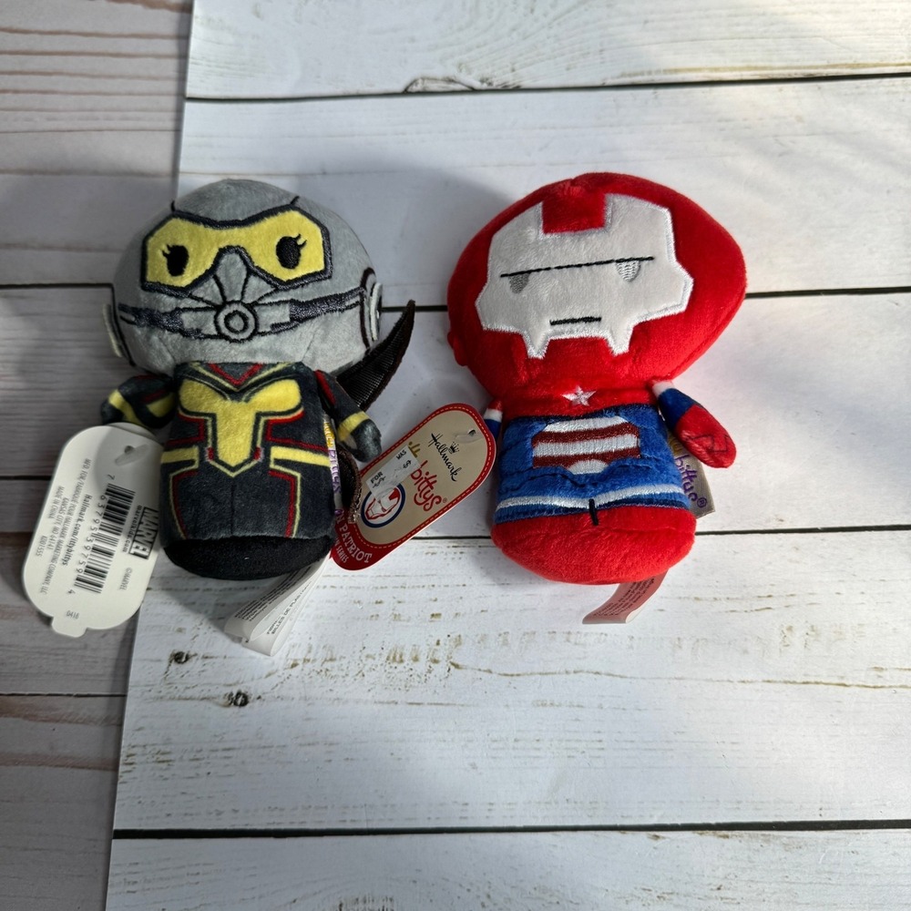 Hallmark Itty Bittys Marvel Iron Patriot Ant-Man‎ Wasp Plush Lot of 2 NWT